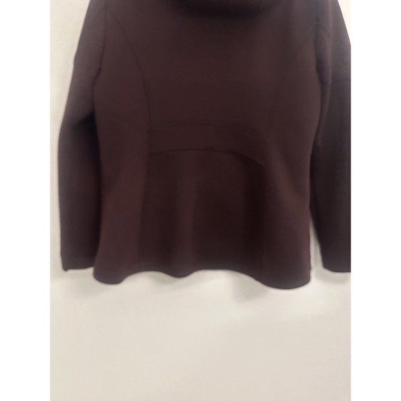 ANDREW MARC Womens M Jacket Detach Hood Full‎ Zip Burgundy Soft Shell Coat XL - Picture 6 of 9